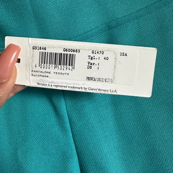 Versace Collection Teal Pants - Picture 5 of 10